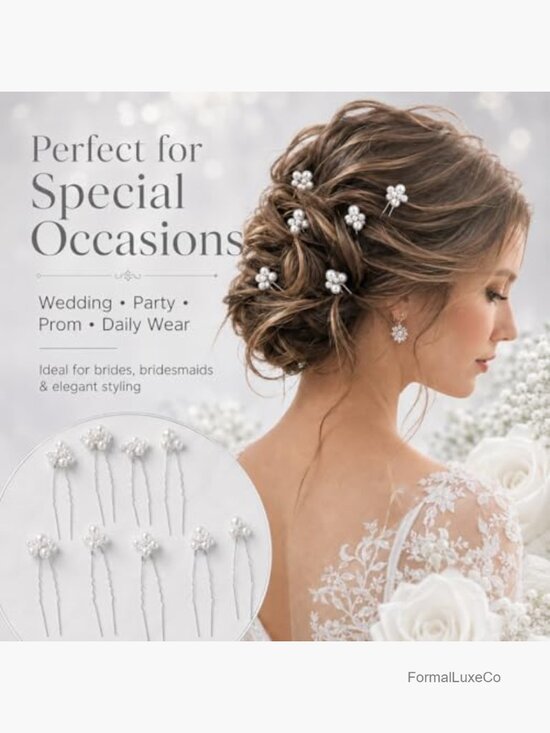 9 Pearl Hair Pins Leaf Bridal Headpiece Hair Clips for Women main image 6